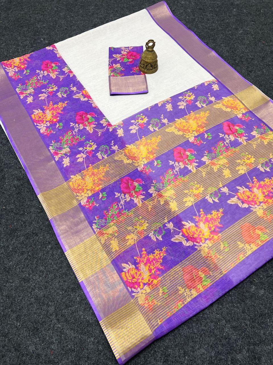 MG 477 Linen Digital Printed Daily Wear Saree Wholesale Online
